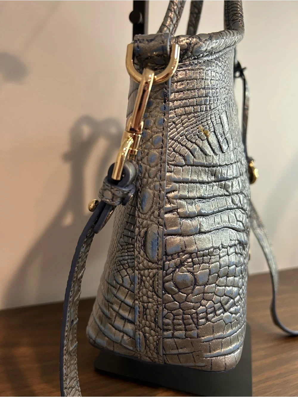 Brahmin Elaine Serenity Blue Ombre Melbourne Satchel Crossbody Retired Like New